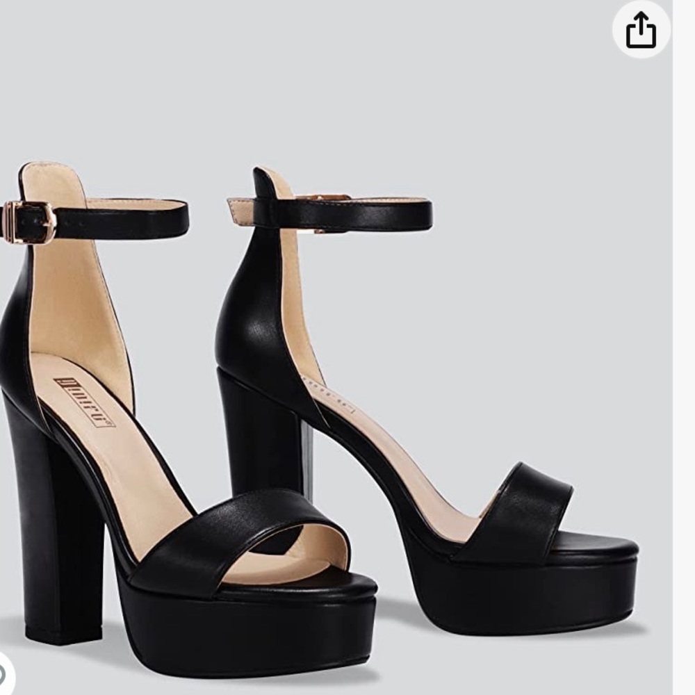 Women's Platform Chunky High Heel Sandals Ankle Strap Open Toe Heeled Shoes.